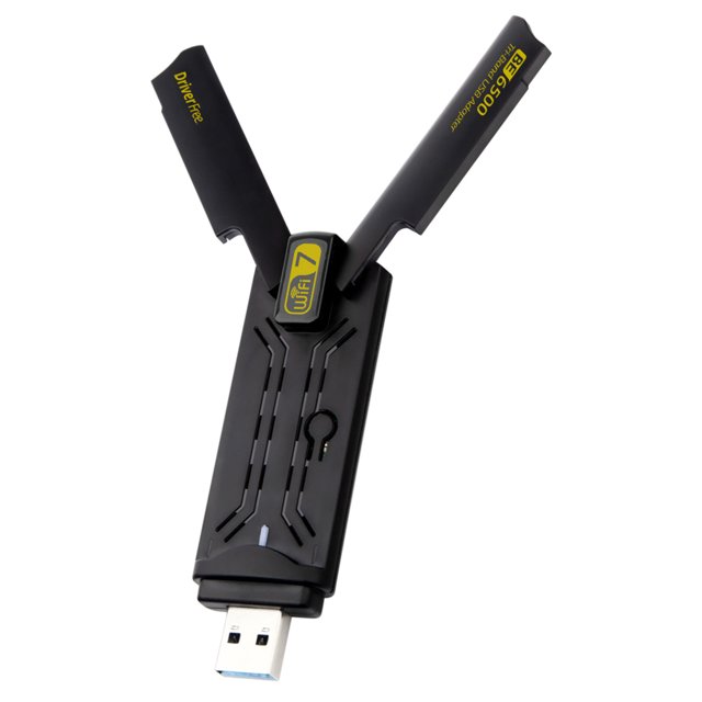 Adaptador USB 6500Mbps 7 Tribanda 2 4G 5 8G Y 6GHz BE6500 Antenas Duales