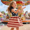 thumbnail image 5 of KPOPLK 4th of July Toddler Girl Outfit Dress Smocked USA Sleeveless Tie Strap Fouth of July Dresses Kids Patriotic Clothes(4-5 Years,Wine), 5 of 6