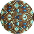 thumbnail image 1 of Ahgly Company Indoor Round Oriental Light Blue Industrial Area Rugs, 3' Round, 1 of 4
