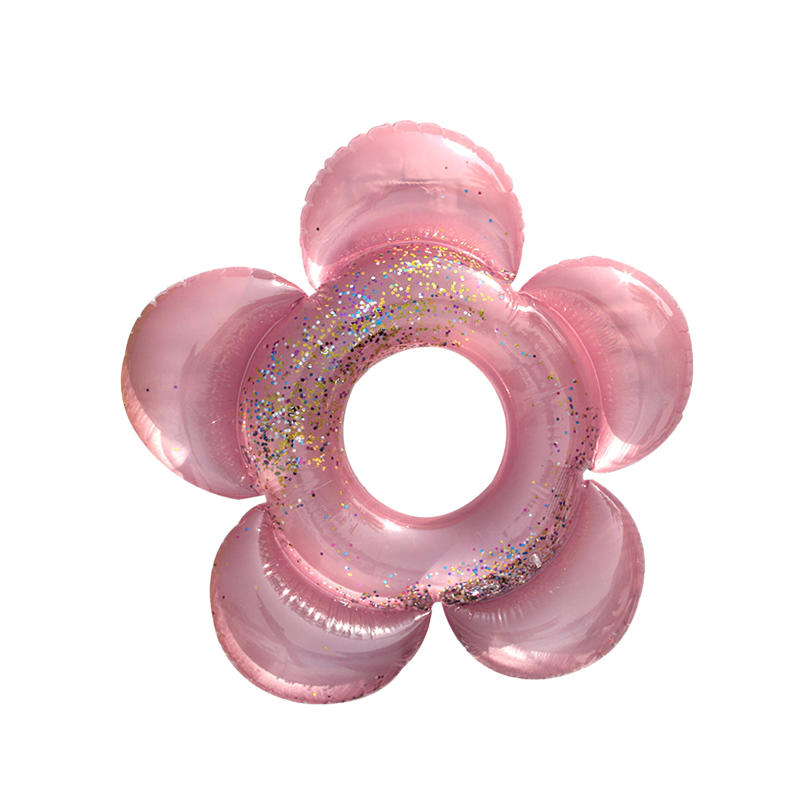 DeeCozy Pink Flower Pool Tube Flower Swim Ring 140cm Shiny Inflatable