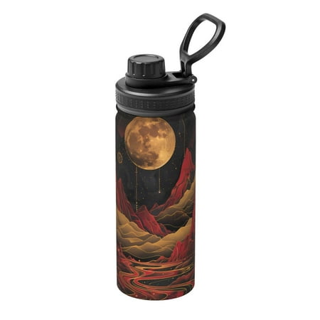 

Ocsxa Lunar Mountains Golden Rivers Print 18oz Stainless Steel Water Bottle Unisex Water Bottle Insulated Sports Water Cup Flask for Cold Water Drinks/Sports/Travel/Car/School