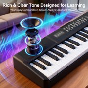 Doulami Piano 61 Key Electric Keyboard Piano with Lighted Keys LCD Display Folding Piano Keyboard for Beginner 200 Tones Rhythms