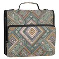 thumbnail image 2 of Water-Resistant 3-Ring Binder Organizer with Multiple Pockets Zipper Binder Bag for Office Intricate Brown Batik Pattern, 2 of 8
