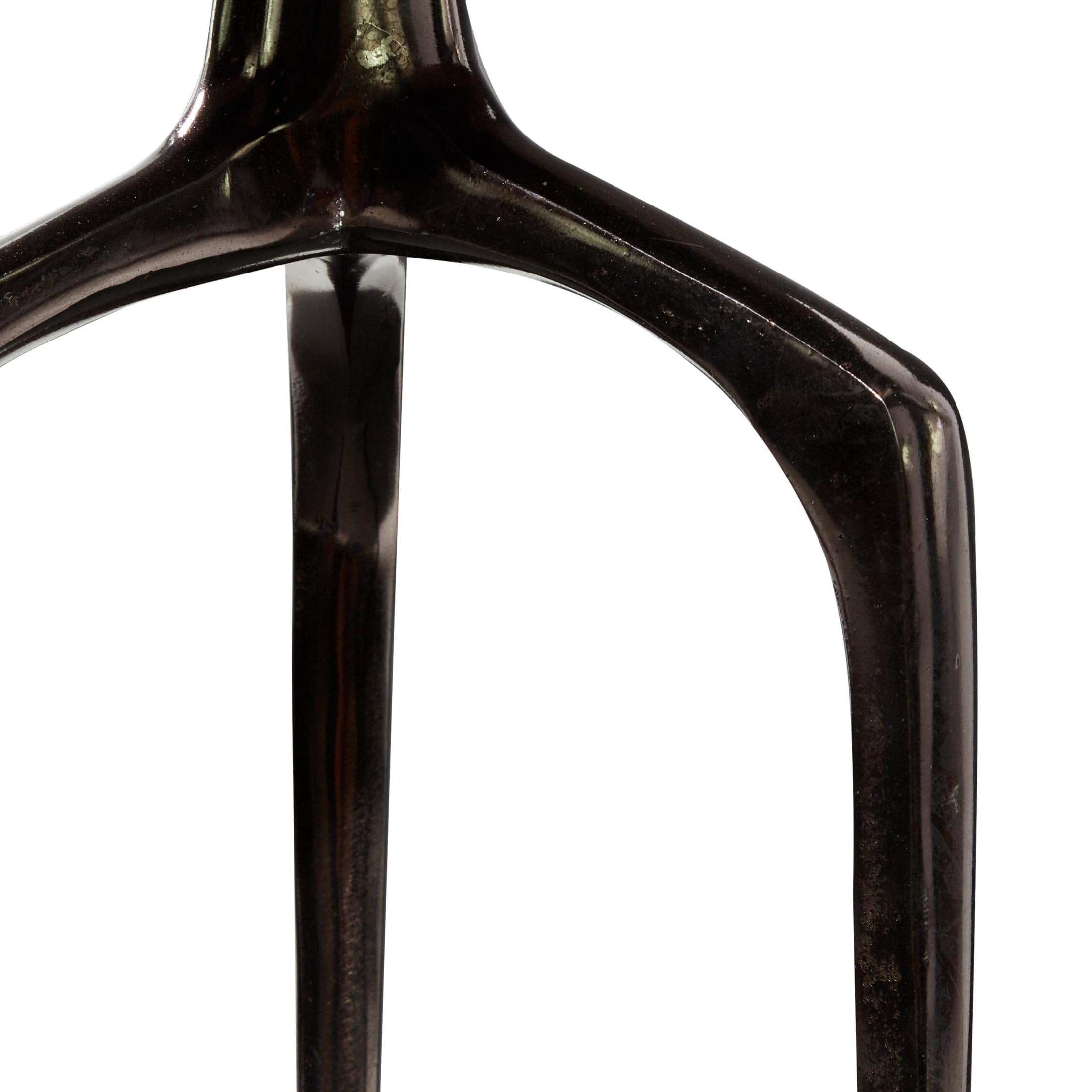 DecMode 13" x 22" Black Aluminum Metal Tray Inspired Top Accent Table with 3 Tripod Legs, 1-Piece