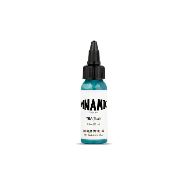 Dynamic Color Co- Teal Tattoo Ink, Made in USA, Since 1990, Not Tested on Animals, (1oz Bottle)