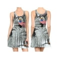 thumbnail image 4 of Independence Day Women Short Dress Eagle/Star/Stripe Printing U-neck Sleeveless Slim Vest Skirt, 4 of 5