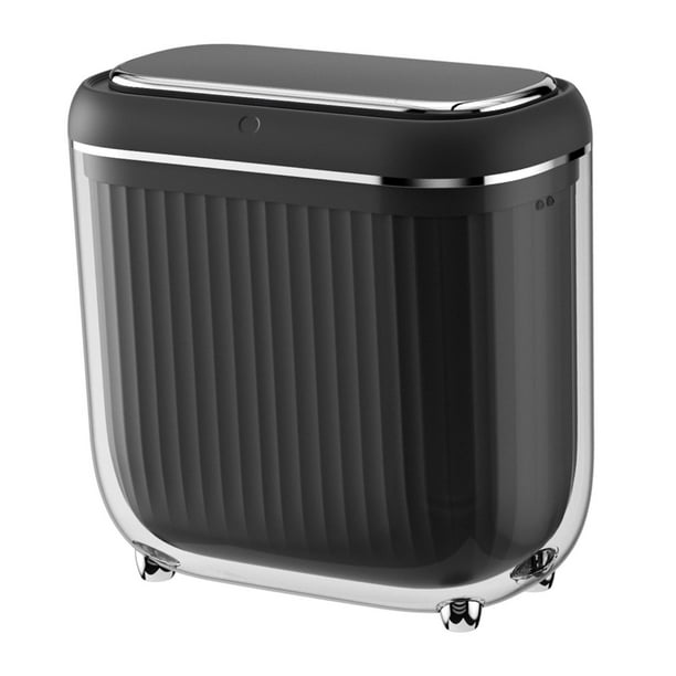 Contenedor de basura inteligente, contenedor de basura, ahorro de espacio, impermeable, estrecho. negro
