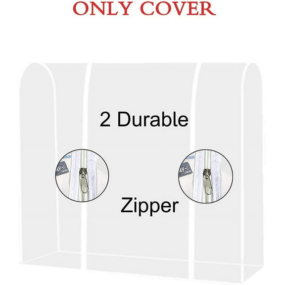 qewtrs Clothing Rack Cover Clothes Garment Rack Cover 6 Ft - with 2 Durable Zippers Waterproof Cover for Clothing Hanging Rack 71" X 20" X 52" (180 X 50 X 133 cm) - Only Cov