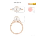 thumbnail image 5 of ANGARA Freshwater Cultured Pearl Three Stone Ring with Diamonds in 14K Rose Gold for Women | June Birthstone, Birthday, Anniversary, Jewelry Gift for Women | Pearl Ring, 5 of 9