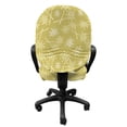 thumbnail image 3 of Botanical Office Chair Slipcover, Rural Concept Retro Flowers and Abstract Herbs in Pastel Colors, Protective Stretch Decorative Fabric Cover, Standard Size, Khaki Pale Yellow, by Ambesonne, 3 of 5