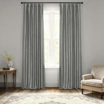 Half Price Drapes Captain's Blue Faux Silk Blackout Curtains for Bedroom (1 Panel), 50WX 84L