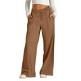 thumbnail image 2 of WULMLEO Wide Leg Sweatpants for Women Fleece Lined Baggy Sweat Pants Comfy Airport Travel Outfits Athletic Joggers Light Brown S, 2 of 7