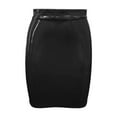 thumbnail image 4 of GJSYRH Women's Latex Pencil Midi Skirt High Waisted Bodycon Metallic Wet Look Office Lady Knee Length Skirt, 4 of 6