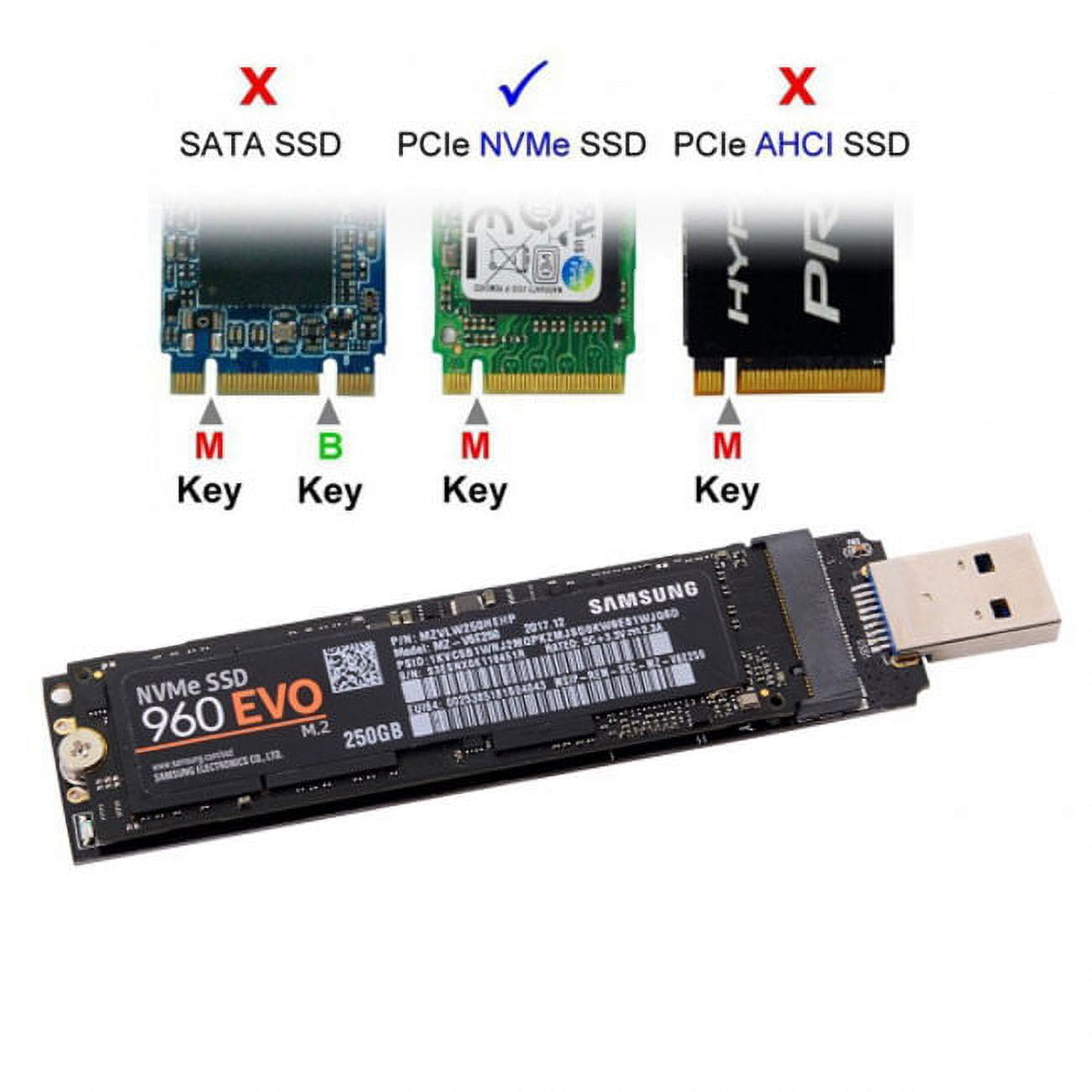 JSER USB 3.0 to NVME M-key M.2 NGFF SSD External PCBA Conveter Adapter RTL9210 Chipset with Case
