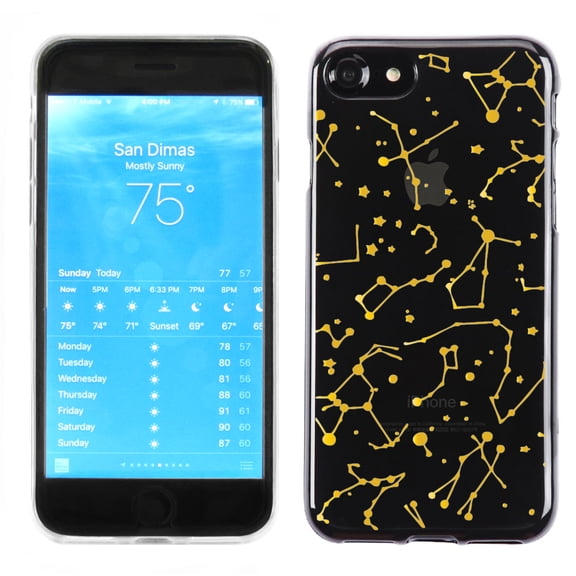 One Tough Shield ® Slim-Fit Premium Transparent TPU Phone Case for Apple iPhone 7 - Constellation/GoldTone