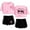 Pink, black, variant on Stray Kids Women's Summer Fashion Street Style Short Sleeve Shorts Set