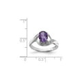 thumbnail image 4 of Gem & Harmony 1.10 Carat (Ctw) Oval-Cut5 Amethyst Ring in Sterling Silver for Women, 4 of 5
