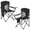 Black, variant on WEIDIORME Collapsible Fan Camping Chairs with Camping Chairs 2Pcs, Dark Gray