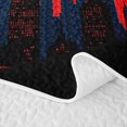 thumbnail image 5 of Erosebridal Spider Web Halloween City Bed Spread Queen for Boys Girl, Blue Red Gradient Town Queen Coverlet Set, 3-Piece, 5 of 7