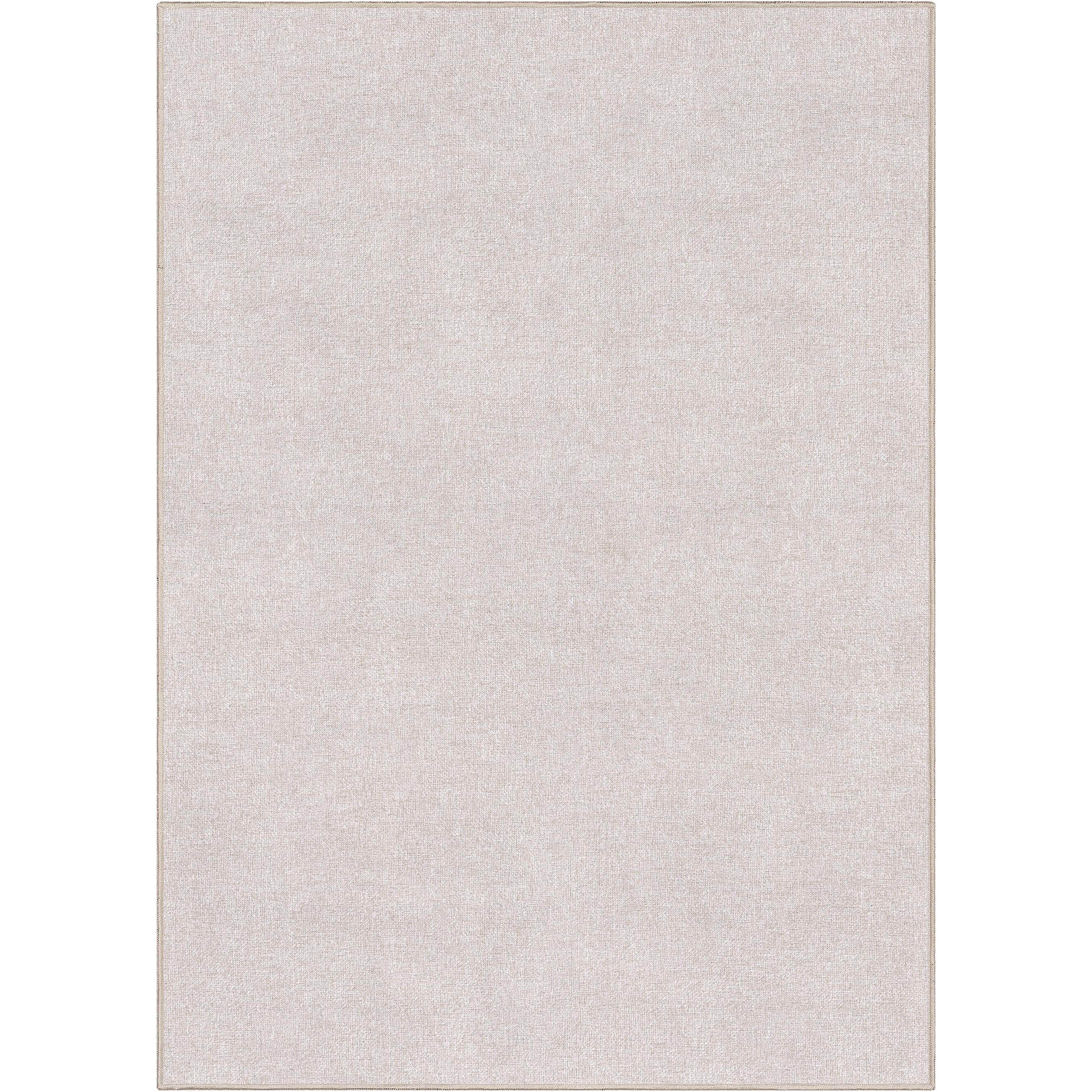 Well Woven Plain Solid Modern Solid Ivory Flat-Weave 5'3" x 7'3" Area Rug