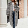 thumbnail image 4 of BiZtdJrK Sales Of The Day Clearance Women's Fashion Winter Coats Fuzzy Fleece Long Sleeve Lapel Jackets Open Front Faux Fur Warm Long Cardigans Outerwear Gray XXL, 4 of 9