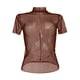 thumbnail image 4 of Top de manga corta de malla para mujer - Blusa transparente con cuello alto y bordado de lunares - Camiseta versátil informal/de fiesta - Tallas S-XL, 4 of 5