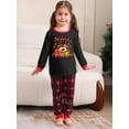 thumbnail image 3 of Hirigin Family Matching Christmas Pajama Set, Reindeer Print Long Sleeve Tops Plaid Elastic Waist Pants for Fall Winter, 3 of 7