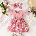thumbnail image 2 of Yindaity Vintage Princess Toddler Baby Girl Short Sleeve Ruffle Tutu Lace Flower Dress Xmas Wedding Birthday Party Summer Clothes New Born Clothes Baby Girl (Pink,18-24 Months), 2 of 5