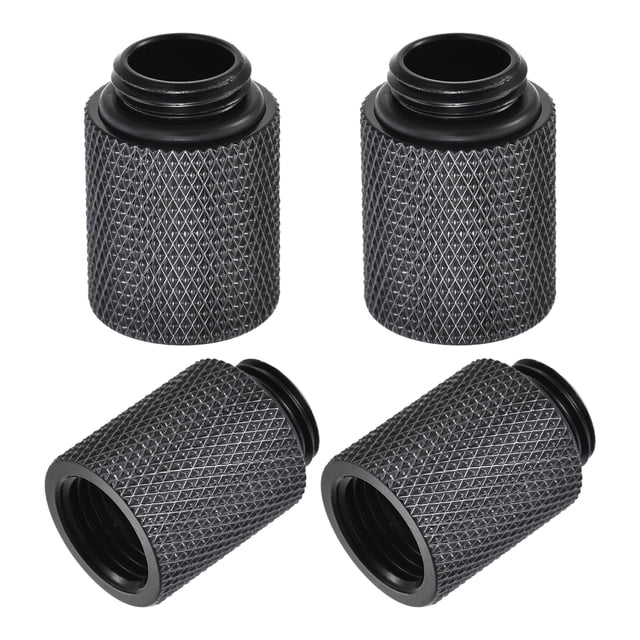 Unique Bargains Male to Female Extender Fitting G1/4 x 20mm for Computer Water Cooling System Black 4pcs