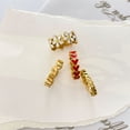 thumbnail image 3 of Bague Mignonne en Époxy à Cœur de Pêche Rouge Frais, Marguerite en Émail, Papillon Sucré, Feuille Creuse, 3 of 6