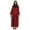 Red, variant on Bimba Islamic Long Dress With Printed Hijab Scarf Rayon Abaya Maxi Clothes For Muslim Women