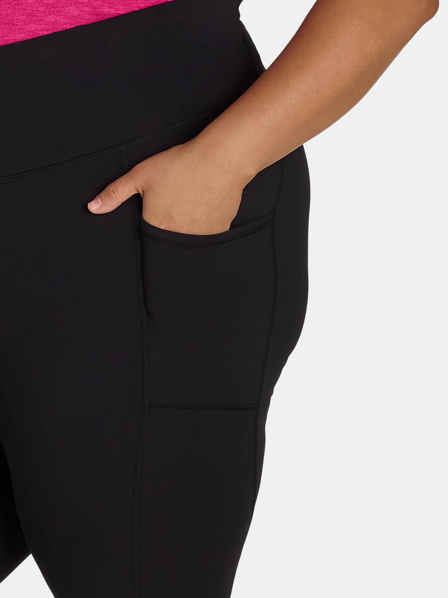 Reebok Women's and Women's Plus Highrise Everyday Capri Legging with 20" Inseam and Side Pockets