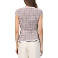 thumbnail image 3 of INSPIRE CHIC Women's Elegant Tweed Top Crew Neck Cap Sleeve Business Office Peplum Blouse Tops M Purple Pink, 3 of 5