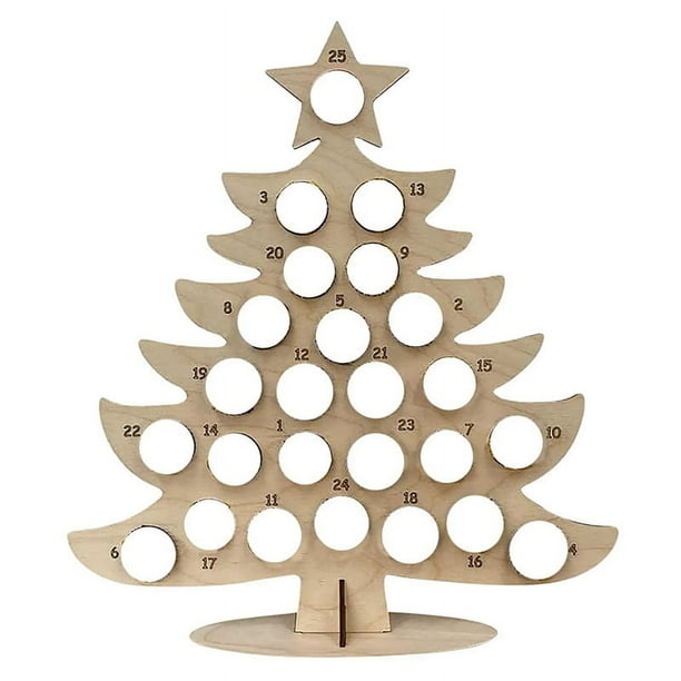 Árbol de Navidad de Madera Calendario de Cuenta Regresiva Chocolate Stand A