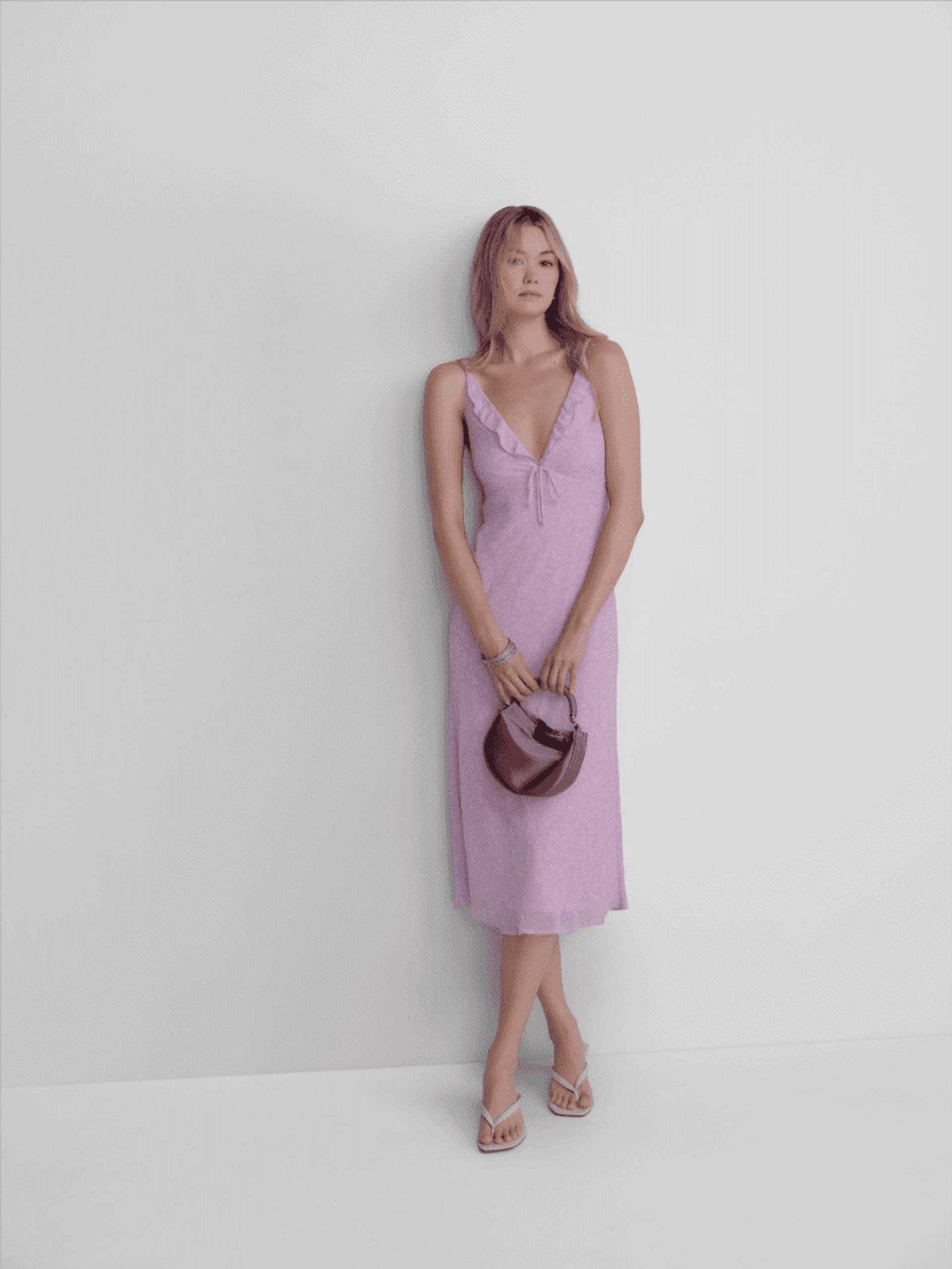 No Boundaries Ruffle V Neck Maxi Dress, Women's XXS-XXL