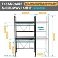 thumbnail image 3 of Microwave Oven Rack, Expandable Microwave Stand Countertop Kitchen Utensils Tableware Storage, Carbon Steel Over Microwave Shelf Countertop 3 Tier with 3 Hooks, 3 of 7
