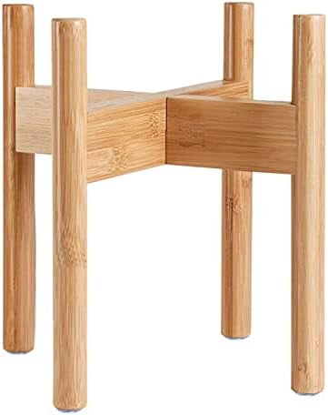Dog Bowl Stand for Large Breed - Raise, Elevate Bowls to 14-inch High - Adjustable, Fits Any Single Pet Food/Water Feeders and Fountains - Durable Bamboo