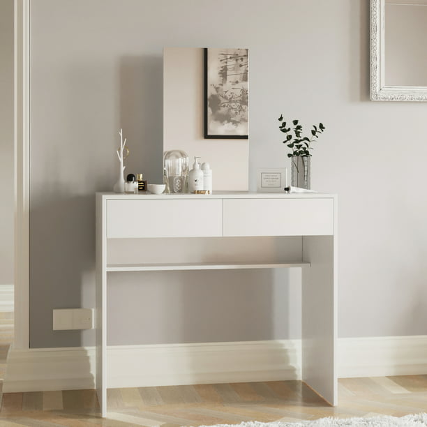 Boahaus Contemporary Vanity Table With, Modern White Vanity Table