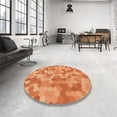 thumbnail image 4 of Ahgly Company Machine Washable Indoor Round Transitional Orange Area Rugs, 7' Round, 4 of 7