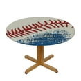 thumbnail image 3 of Round Fitted Tablecloth with Elastic Edge, Baseball Abstract Table Cover Washable Table Clothes, 3 of 8