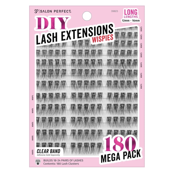Salon Perfect DIY Lash Extension Long Wispie Clusters 180pc Mega Pack