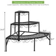 thumbnail image 2 of Costway Corner Plant Stand Metal 3 Tier Ladder Potted Shelf Flower Holder Display Rack, 2 of 9