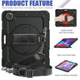 thumbnail image 3 of Dteck Screen Protector Case for iPad Pro 5th Generation 12.9-inch 2021,Shockproof Rubber Armor 3-Layer Protection Case Hybrid Stand Cover with Adjustable Shoulder/Hand Strap,Black, 3 of 7
