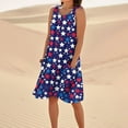 thumbnail image 3 of 4Th Of July, American Flag Casual Tank Sundress With Pockets July Boho Beach Tshirt Dresses Black For Women Linen Dress Gowns And Evening Dresses Guest Square Dresses (M, Blue) ZMTing, 3 of 5