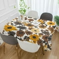 thumbnail image 2 of Yayeee Tablecloths 54" x 54" Rectangle Wrinkle Resistant Party Table Cover, Brown Flowers, 2 of 8