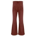 thumbnail image 3 of Fmbrln Womens Corduroy Pants Casual Button High Waist Work Pants Lounge Solid Straight Leg Pants with Pockets Brown 2XL, 3 of 4