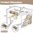 thumbnail image 6 of Bellemave Full Size Loft Bed with Desk, Stairs,5 Storage Drawers,Wardrobe and Bookcase, Metal Gaming Loft Beds Frame with LED Lights and Power Outlet,Space Saving for Kids Teens Adults - White, 6 of 9