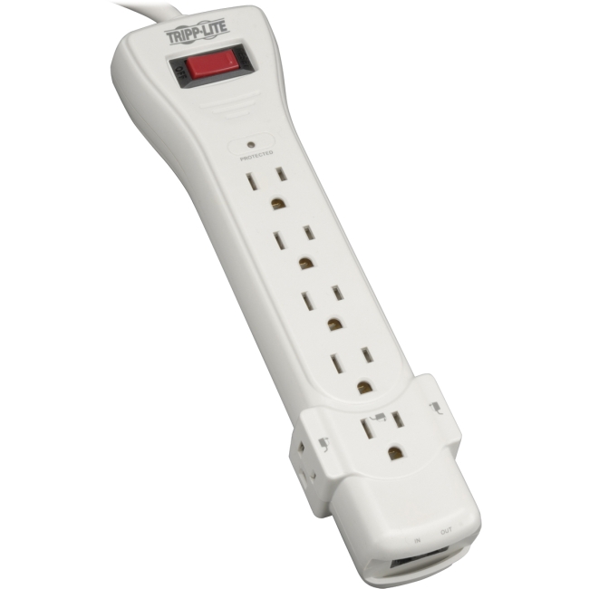 Tripp Lite Surge Protector Power Strip 120V 7 Outlet RJ11 12' Cord 1080