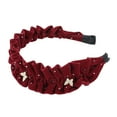 thumbnail image 4 of Unique Bargains 1 Pc Hairband Butterfly Rhinestone Hair Accessories for Women Wine Red, 4 of 5