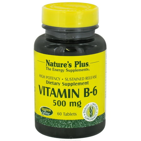 Nature's Plus - Vitamine B6 500 mg à libération prolongée. - 60 comprimés